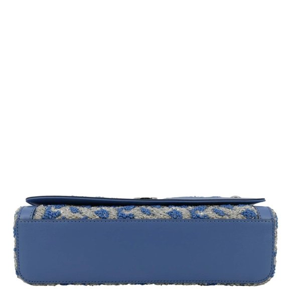 BURBERRY Note TB Small Sequins Yarn Shoulder Bag Blue - Picture 8 of 12